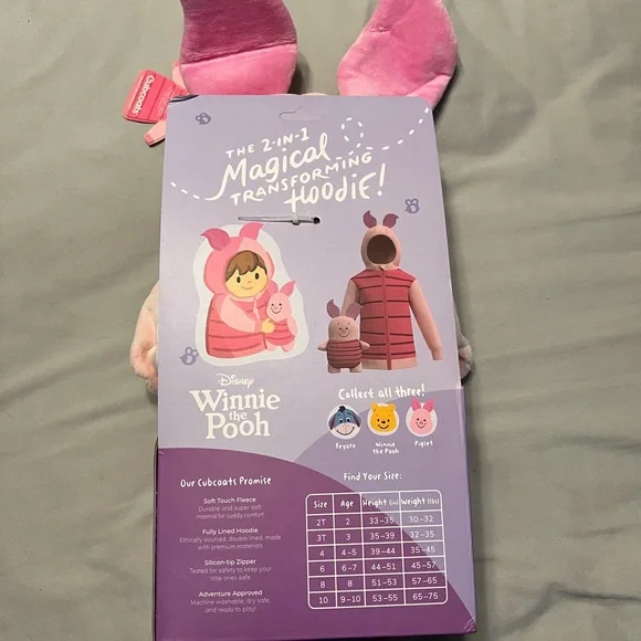 Disney Winnie the Pooh Piglet Cubcoats Hoodie 10 - Picture 4 of 6